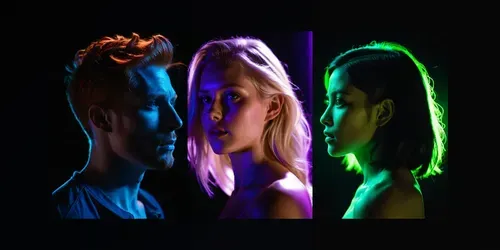 Ejemplo generado con el prompt Portraits With Neon Lighting